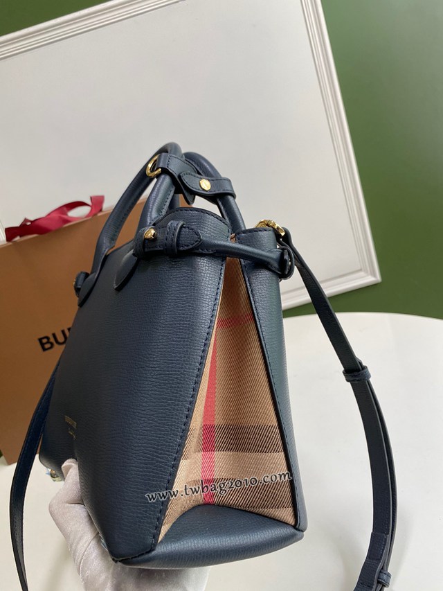 Burberry專門店新款小號亮藍托特包 巴寶莉粒面小牛皮女士手提肩背包 yxb1014